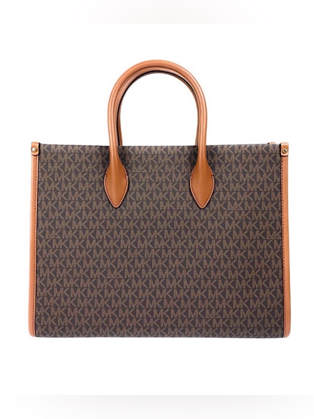 Michael Kors Brown Signature Monogram Mirella Shopper Tote Bag Crossbody - Picture 6 of 14